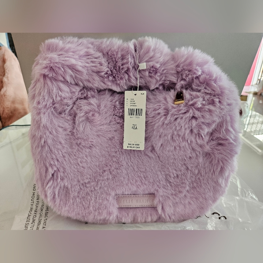 Melie Bianco Plush Lavender Shoulder Bag